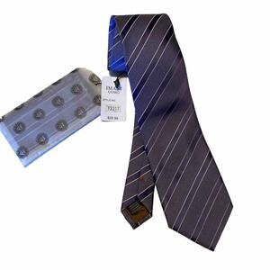 NWT IMANI UOMO PURPLE SILK TOUCH NECK TIE / HANKY NEW